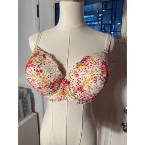 Victoria's Secret Dream Angels Lined bra 38DD Floral Lace Multicolor Underwire